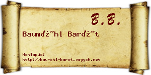 Baumöhl Barót névjegykártya